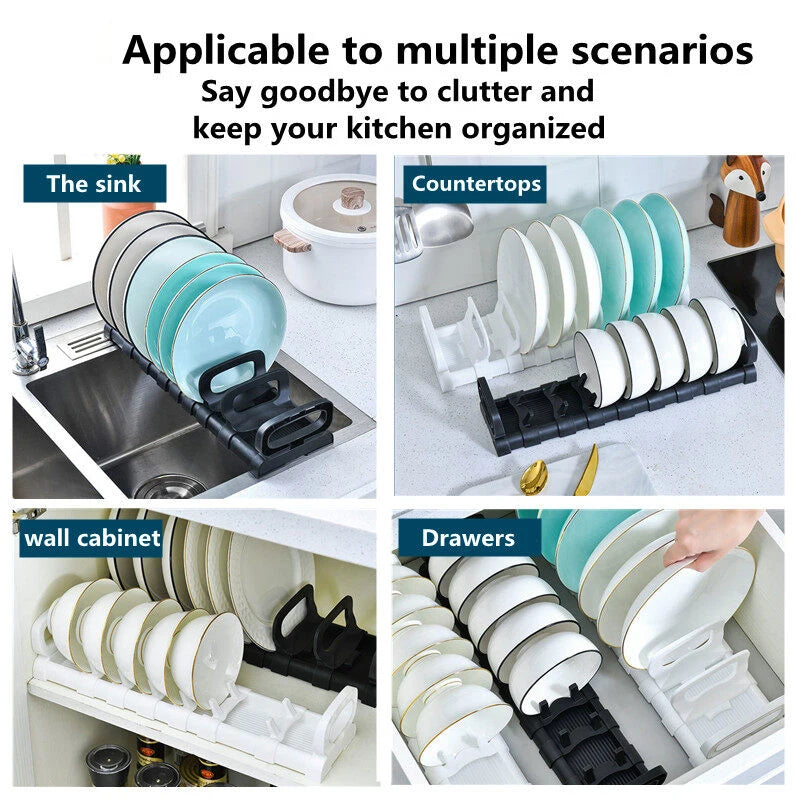 Kitchen Dish Drainer Drawer Bowl Drying Rack Organizer