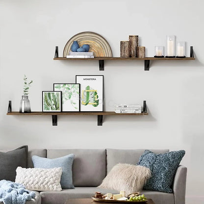 Wooden Floating Shelves Wall Mounted Storage Rack Display