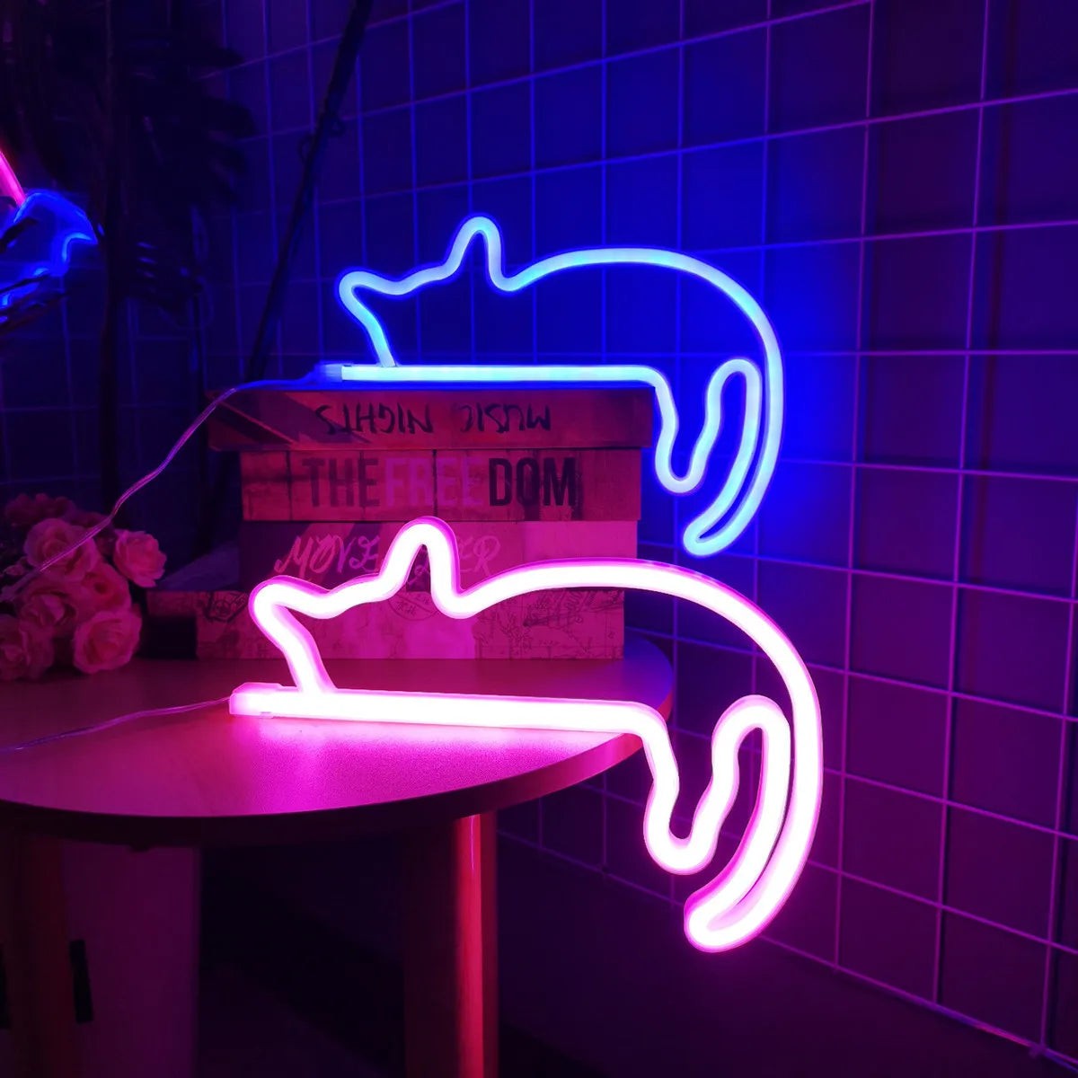 Cat Neon Sign for Wall Decor Led Light Up Sign Decor