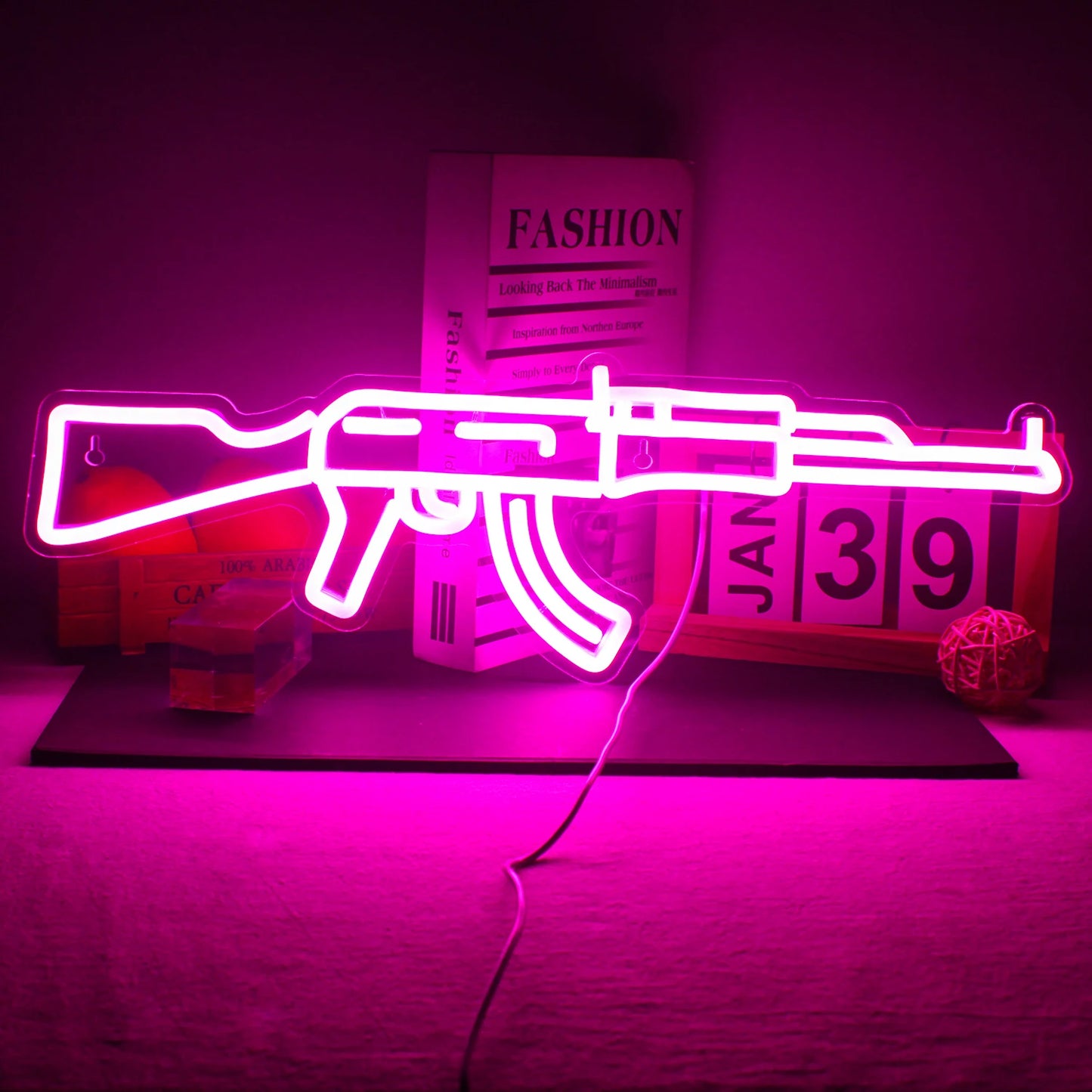 Gun Neon Sign art Neon Light Led AK 47 Cool Hanging Night Light