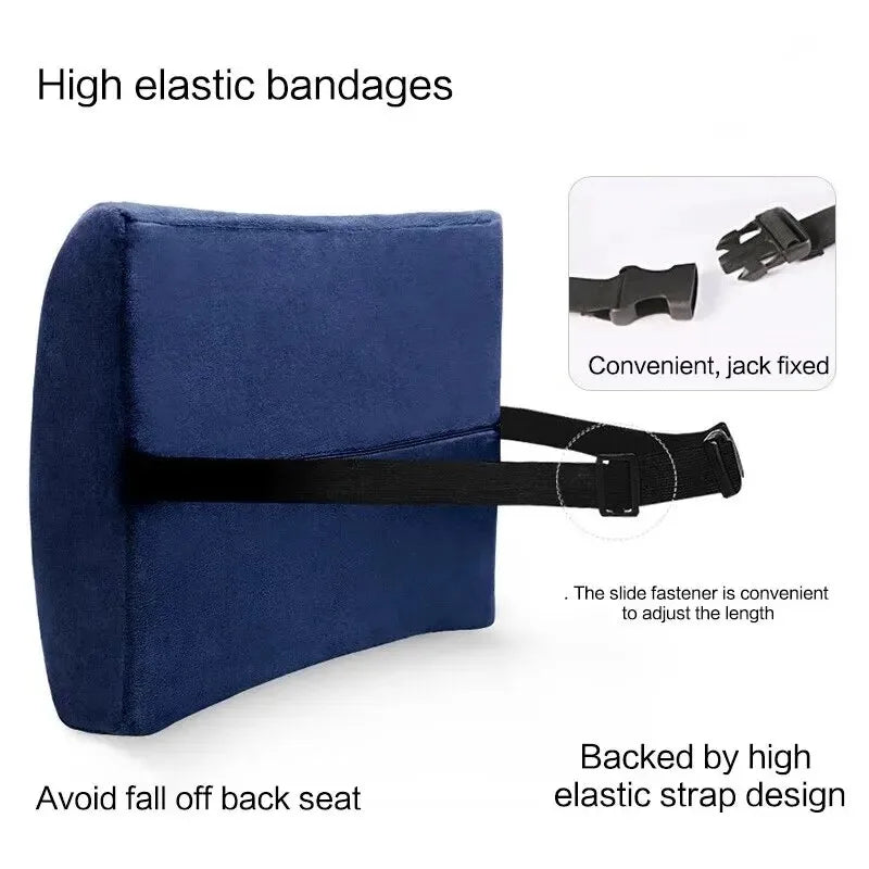 Car Seat Memory Foam Back Support Lumbar Pillow Waist