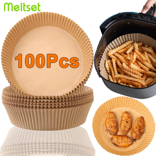 50/100 Packs Air Fryer Non-Stick Liners Paper