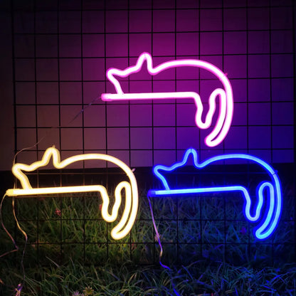 Cat Neon Sign for Wall Decor Led Light Up Sign Decor