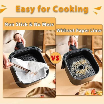 50/100 Packs Air Fryer Non-Stick Liners Paper