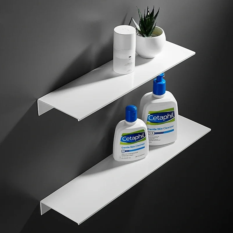 Floating Bathroom Shelves Without Drilling Storage Wall Rack