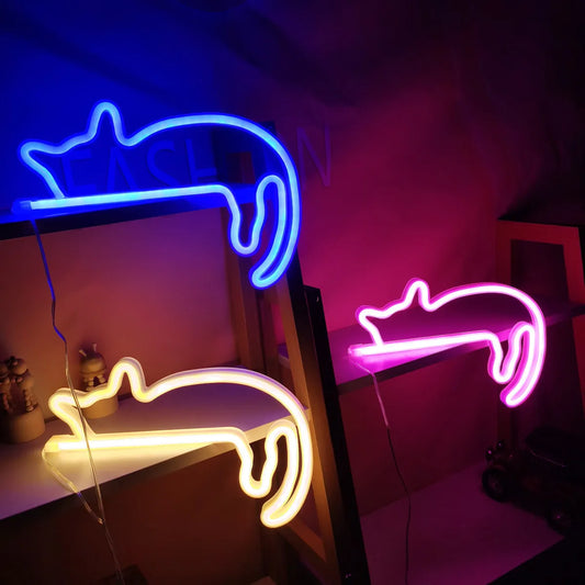 Cat Neon Sign for Wall Decor Led Light Up Sign Decor