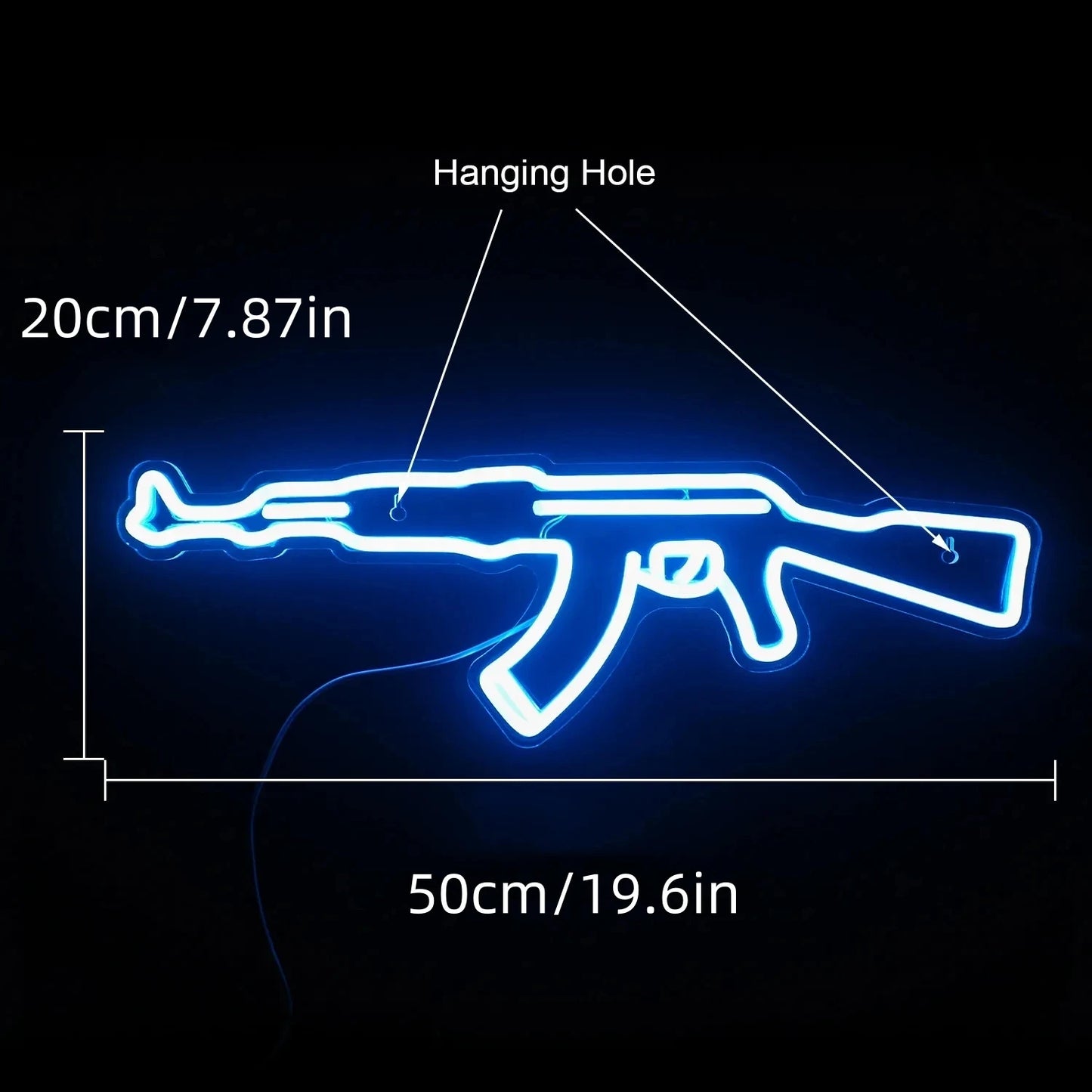 Gun Neon Sign art Neon Light Led AK 47 Cool Hanging Night Light